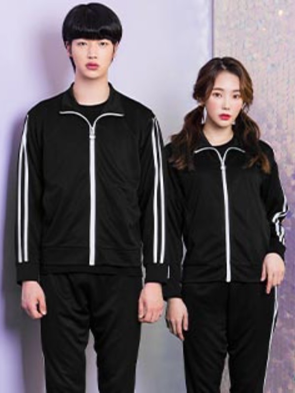 ST853 백수 츄리닝 블랙 SET◎