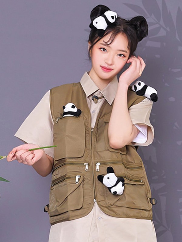 사파리 카키 T/C조끼